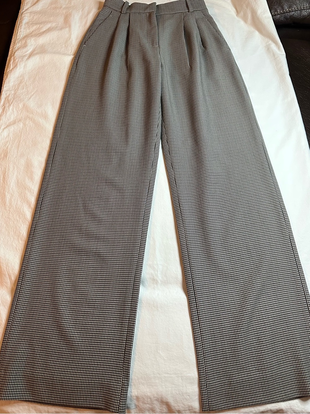 A&F Sloane Gingham Tailored Wide Leg Pant Size 24